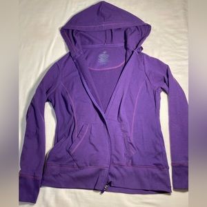 Purple Hoodie With Pink Stitching